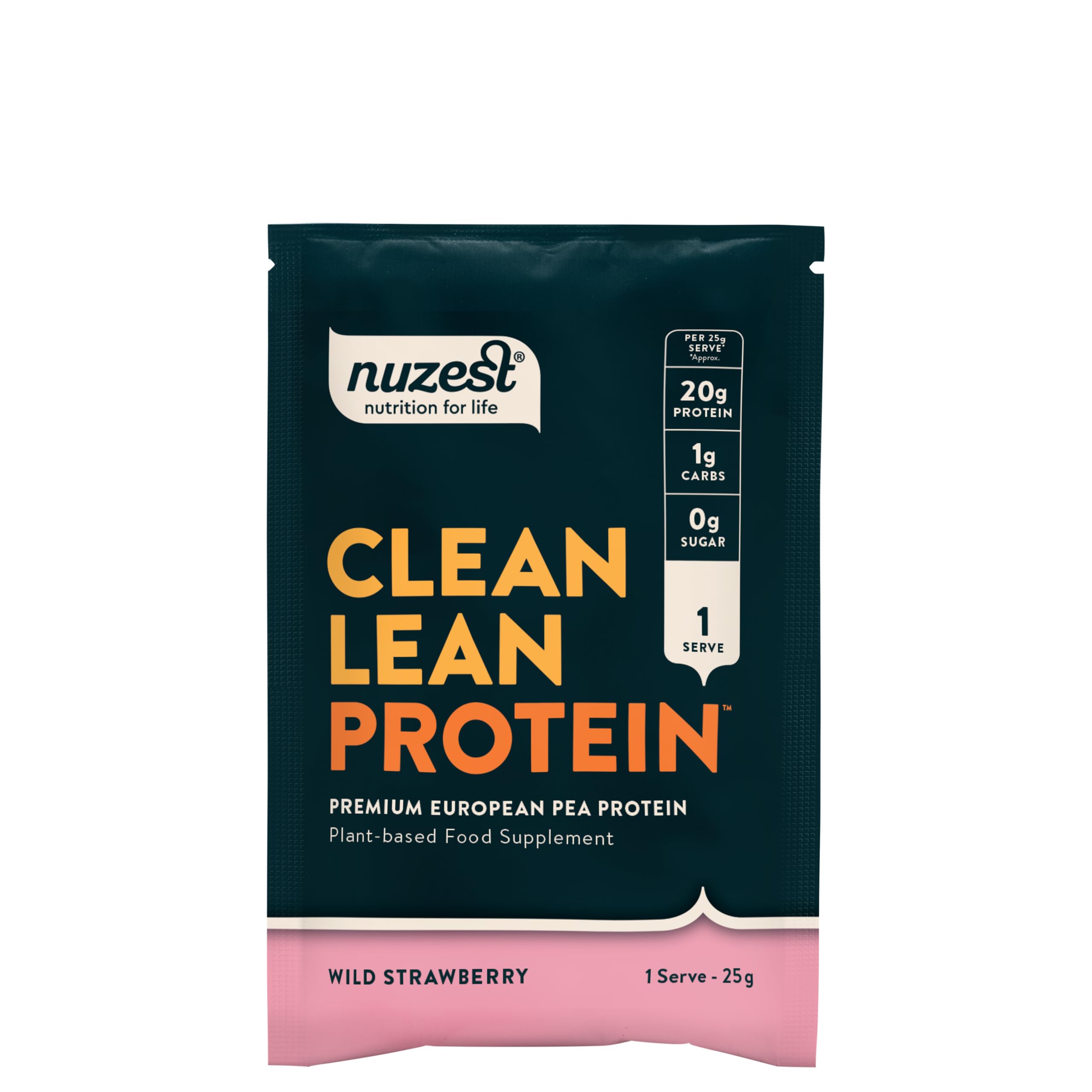 Nuzest - Clean Lean Protein - Wild Strawberry - Vegan Protein Powder - Complete Amino Acid Profile - Plant-Based Workout & Recovery Fuel - All Natural Food Supplement - 25g Sachet (1 Serving)