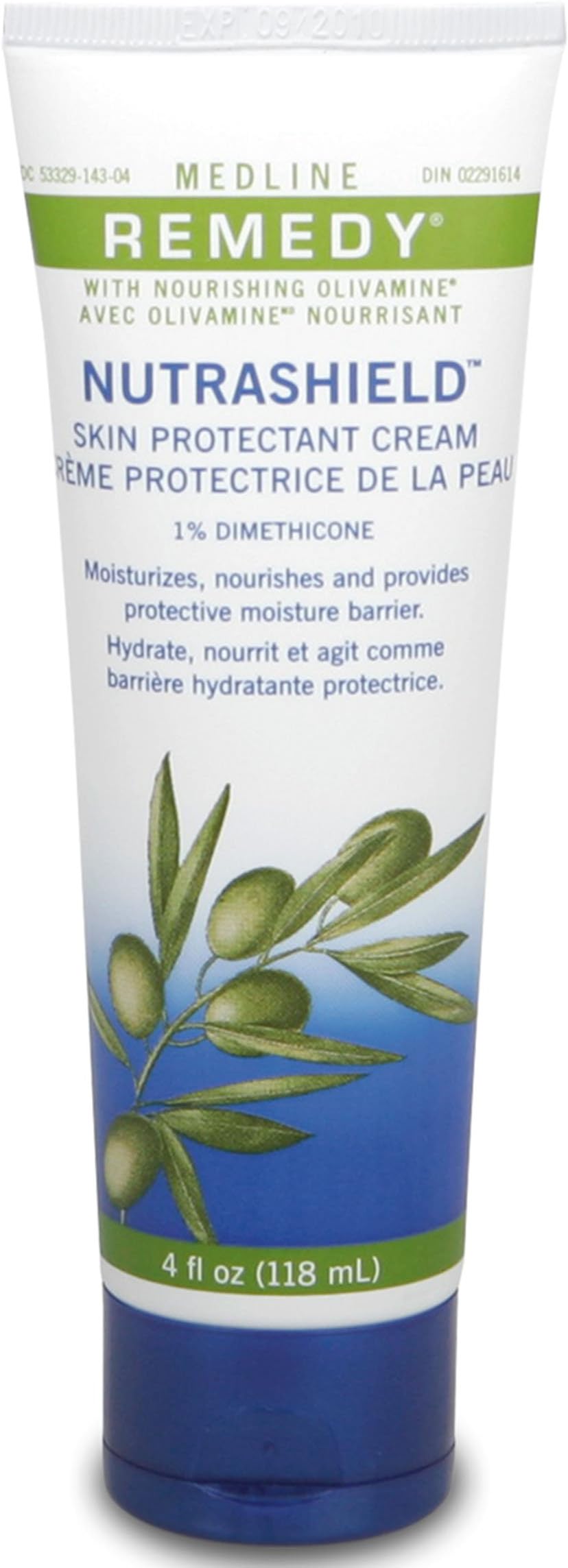 Medline Remedy Nutrashield Skin Protectant, Unscented (4 fl Ounce), for use as a Barrier Cream, or Dry or chapped Skin, Diaper Rash, Incontinence, IAD, or Irritated Skin