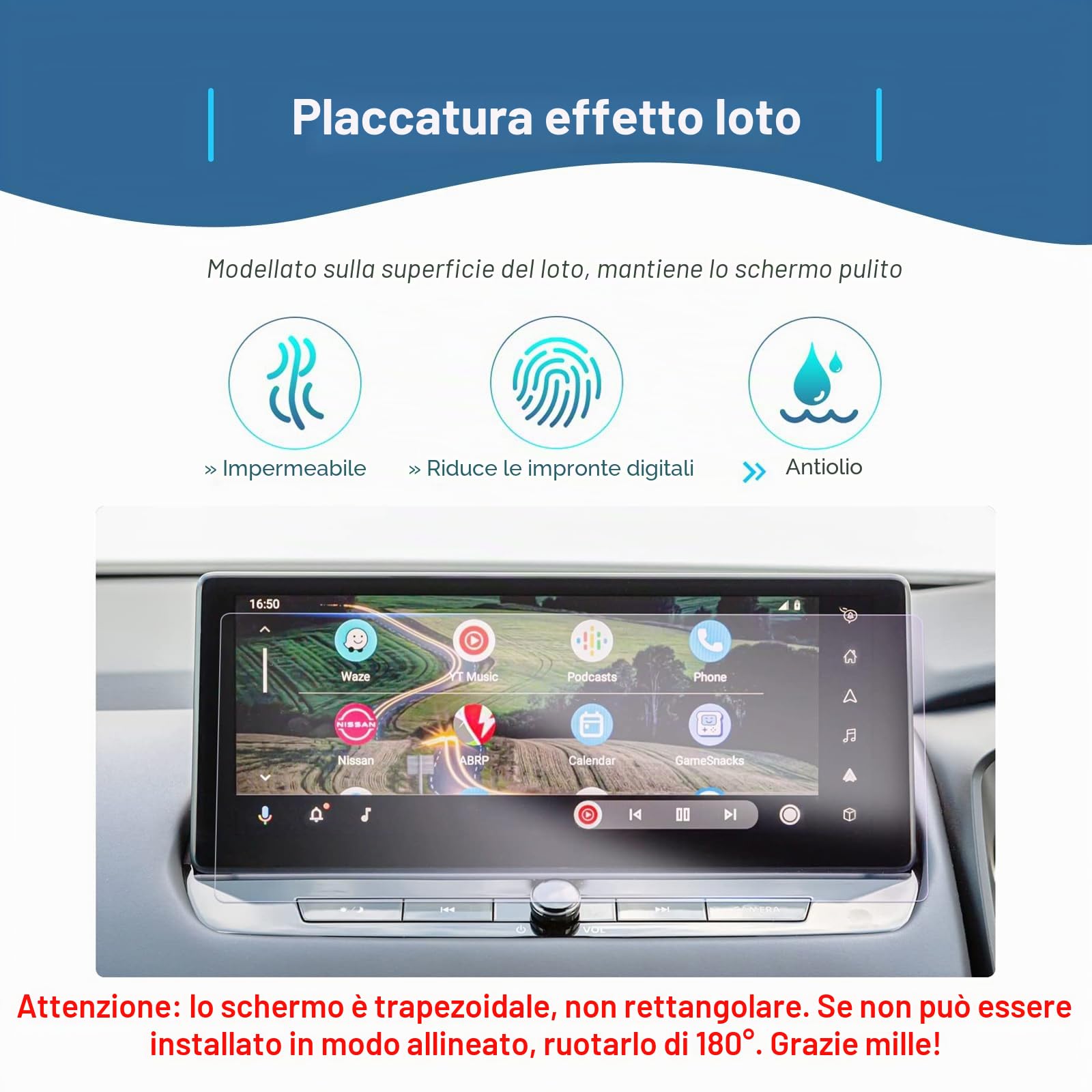 Pellicola Protettiva Navigazione 12,3" per Nissan Qashqai J12/Juke 2024 Facelift/X-Trail T33 2023-2025, 6H Antigraffio [2 Pezzi]
