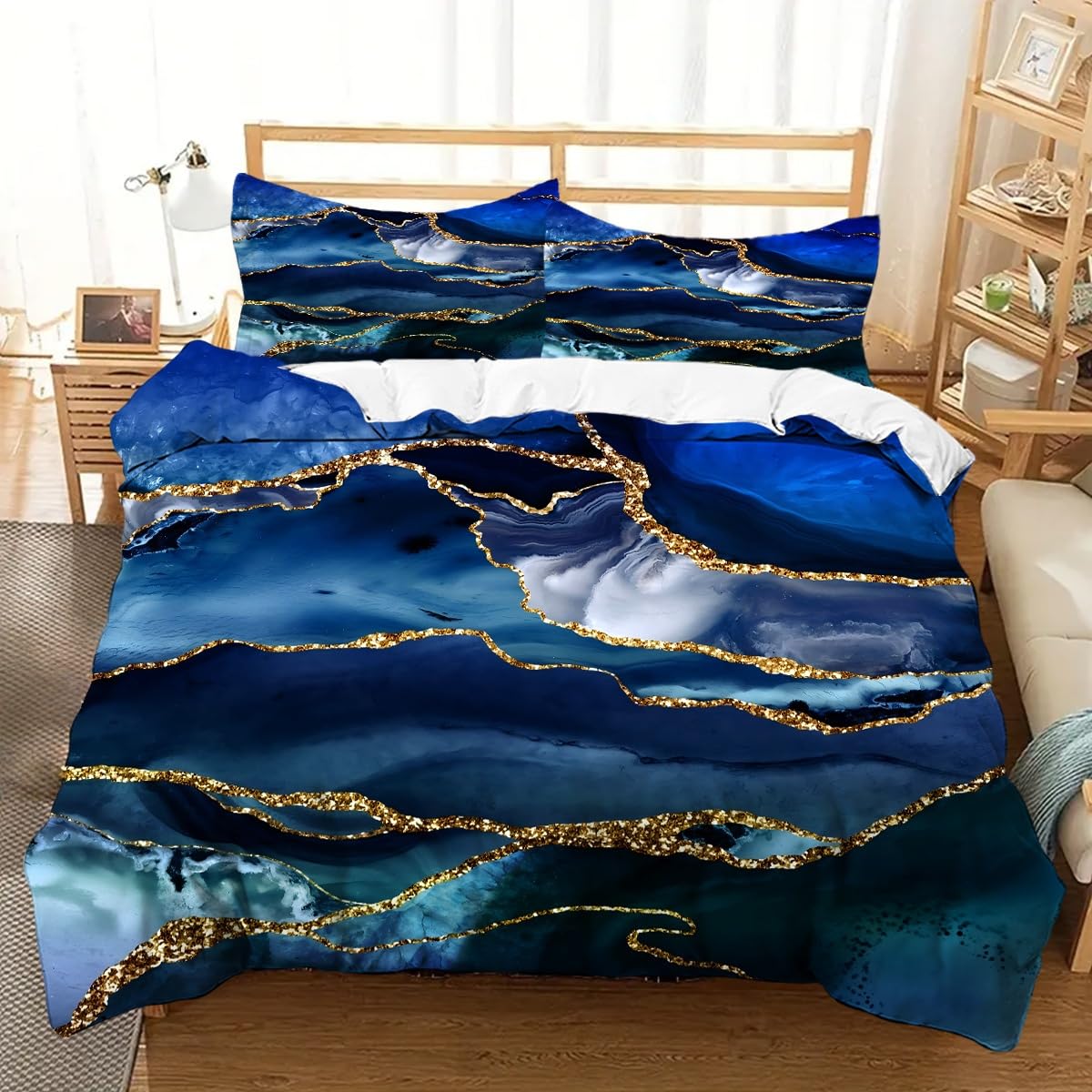 Housse de couette moderne 200x200 en tissu doux et facile à laver