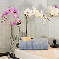 Vista 2 de Mosobam Toallas de baño turcas de lujo, 30 x 58 pulgadas, color azul Allure de 700 GSM, viscosa de bambú y algodón peinado turco del Egeo