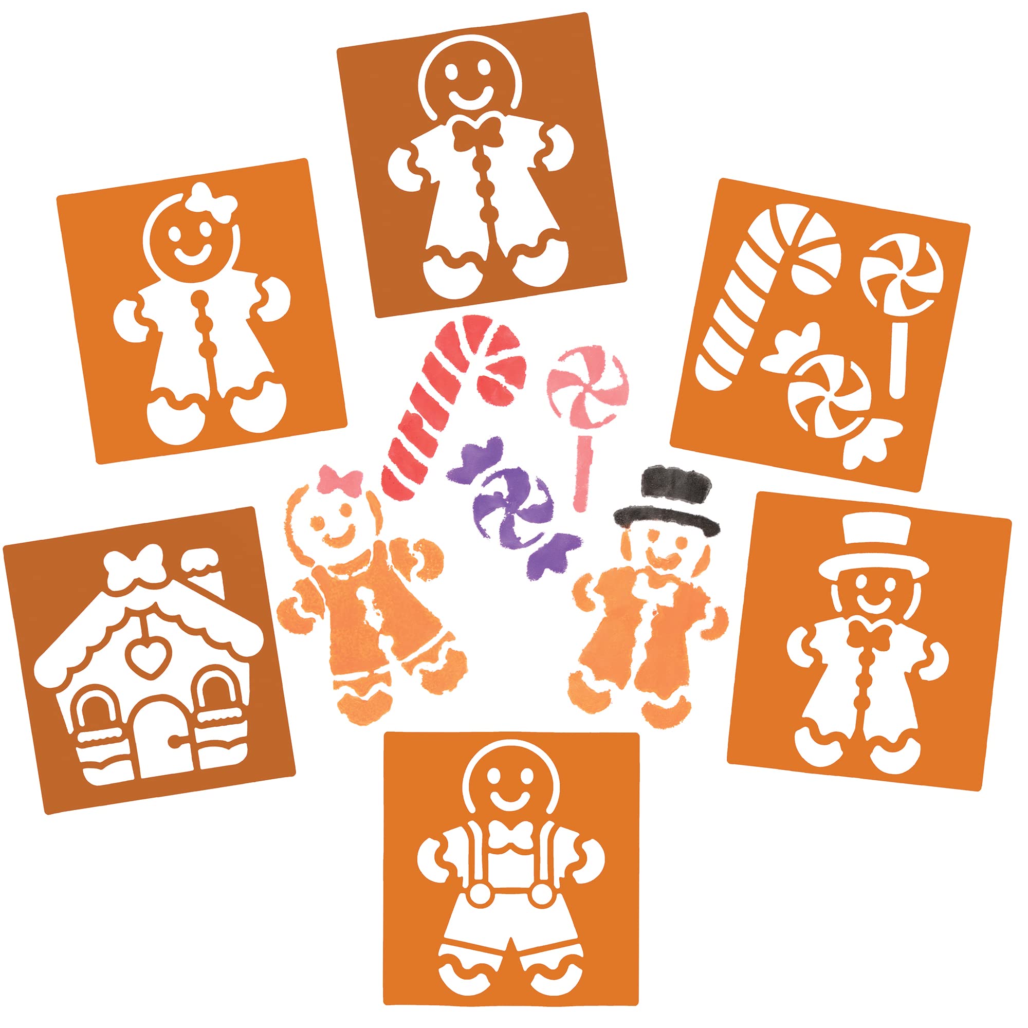 Baker Ross (FE931)Gingerbread Stencils Christmas Craft Supplies,Brown, Pack of 8