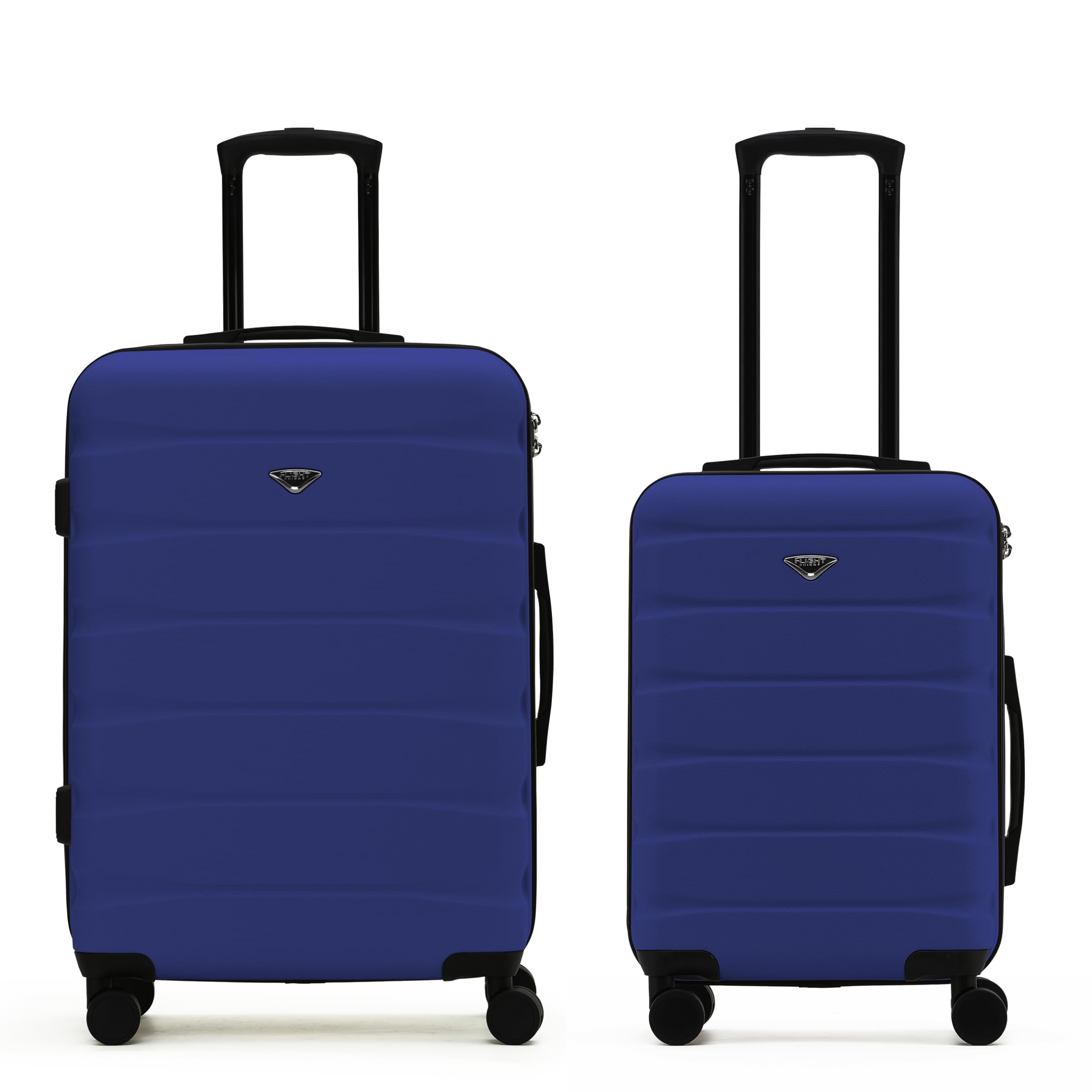 Flight Knight Luggage Sets - Carry-On & Medium 27" Checked Hardside Suitcase TSA Lock Silent Double Spinner Wheels - 22x14x9 Maximum Carry On Bag Size For American & United Approved Airlines