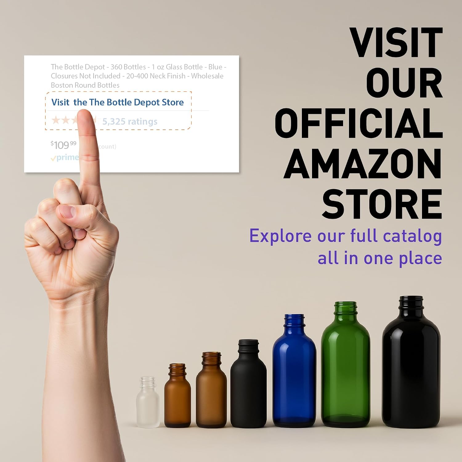 The Bottle Depot - 128 Bottles - 4 oz Glass Bottle - Amber Frosted - Closures Not Included - 22-400 Neck Finish - Wholesale Boston Round Bottles