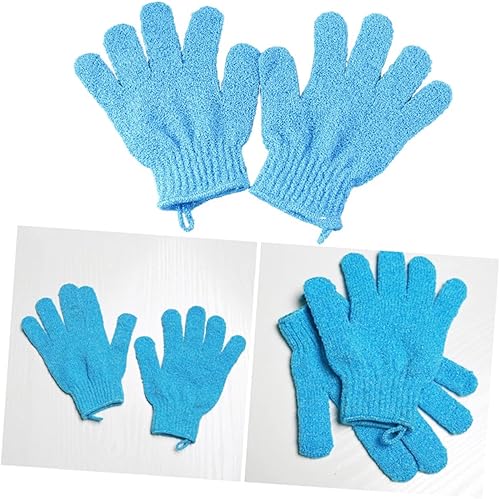 Miniatura 1 de FRCOLOR 1 par de guantes exfoliantes para el cuerpo, guantes de baño, guantes de baño, guantes de ducha, guantes de spa, toalla blanca exfoliante,