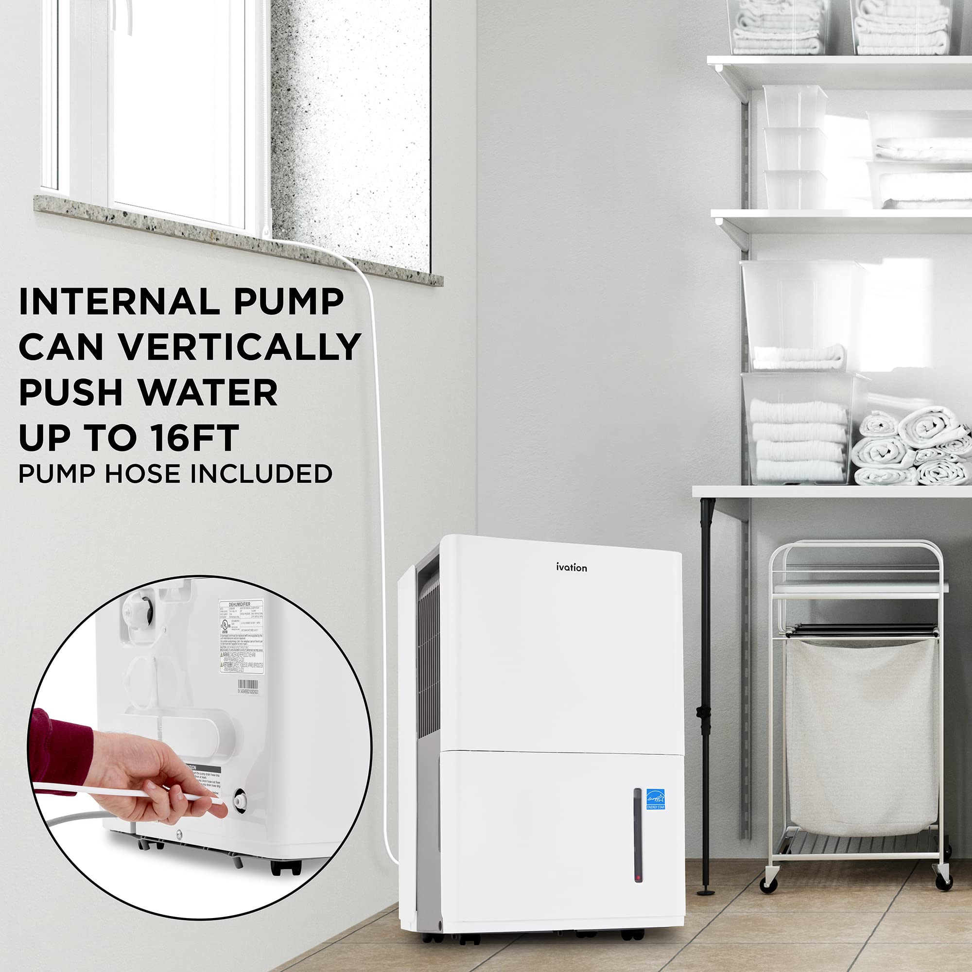 Buy Ivation 4,500 Sq. Ft Energy Star Dehumidifier With Pump, Large