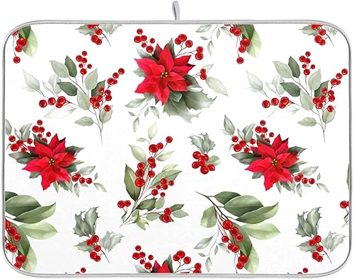 Vista 350 de Tapete de secado de platos de mariposas botánicas para encimera de cocina, almohadilla de secado de microfibra absorbente, grande, 18 x 24 pulgadas