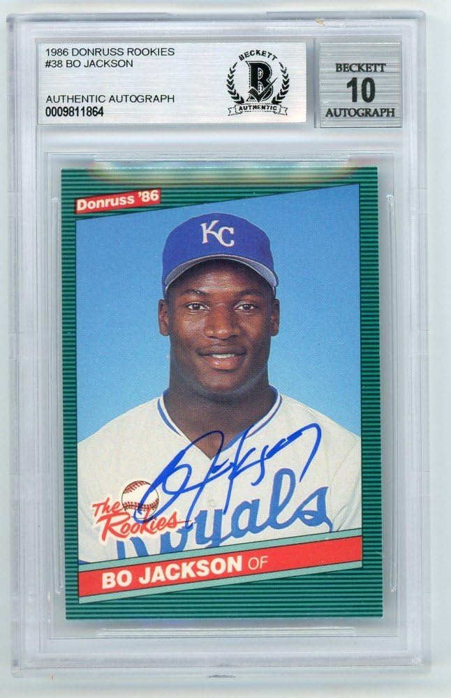 Bo Jackson 1986 Donruss Rookies Autographed Auto Rookie Card RC #38 - BAS 10