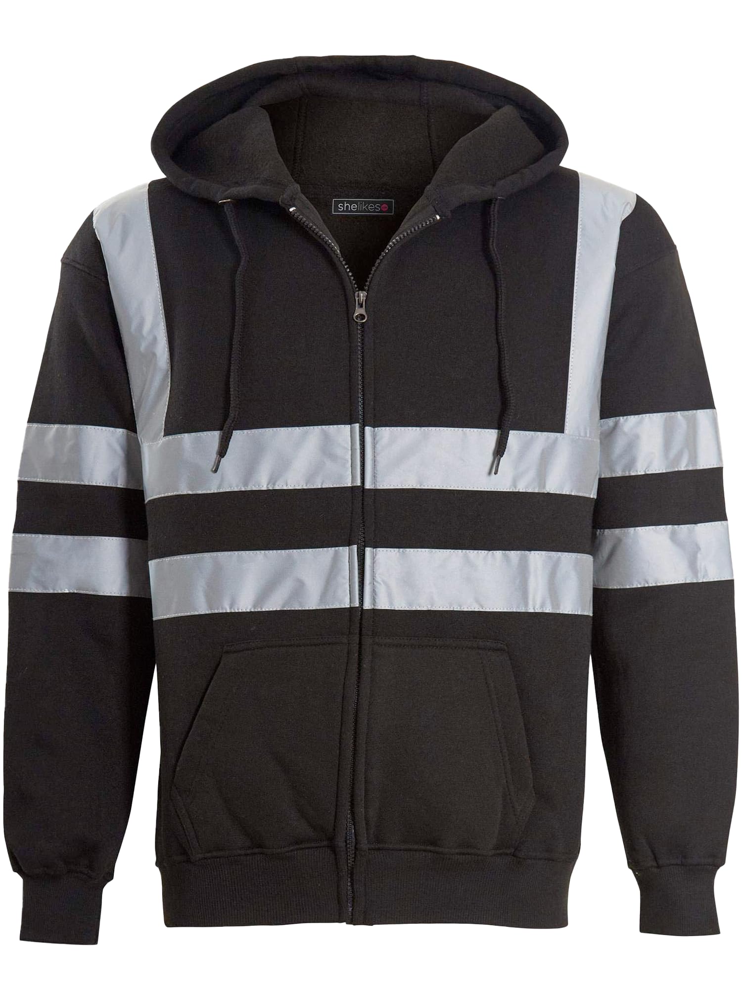 kraftd Mens Hi Vis Hoodie High Viz Hooded Sweatshirt Workwear Hoody With Reflective Tape — view 19