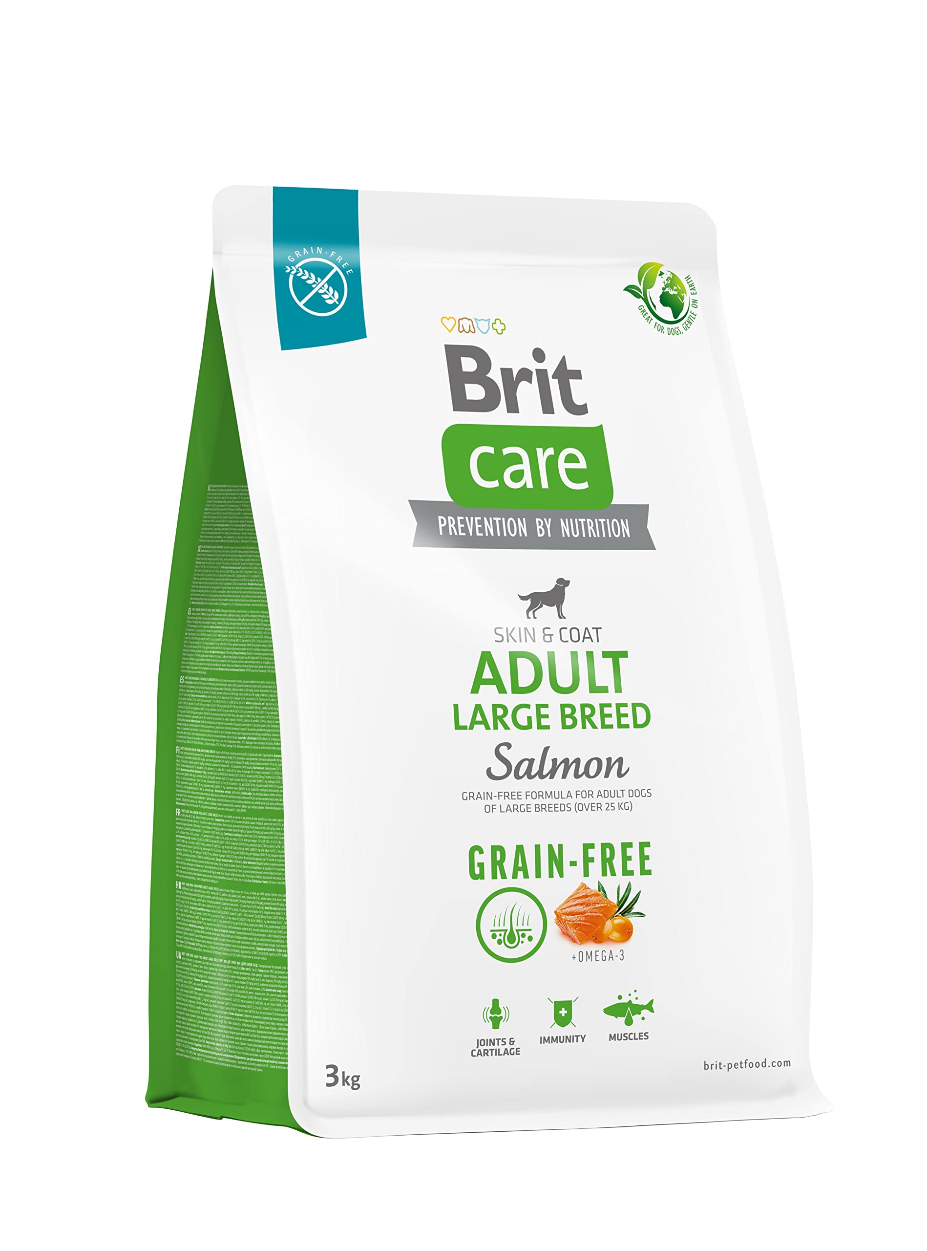 Brit Pienso seco para Perros Adultos de Razas Grandes, sin Cereales, salmón Adulto, 3 kg