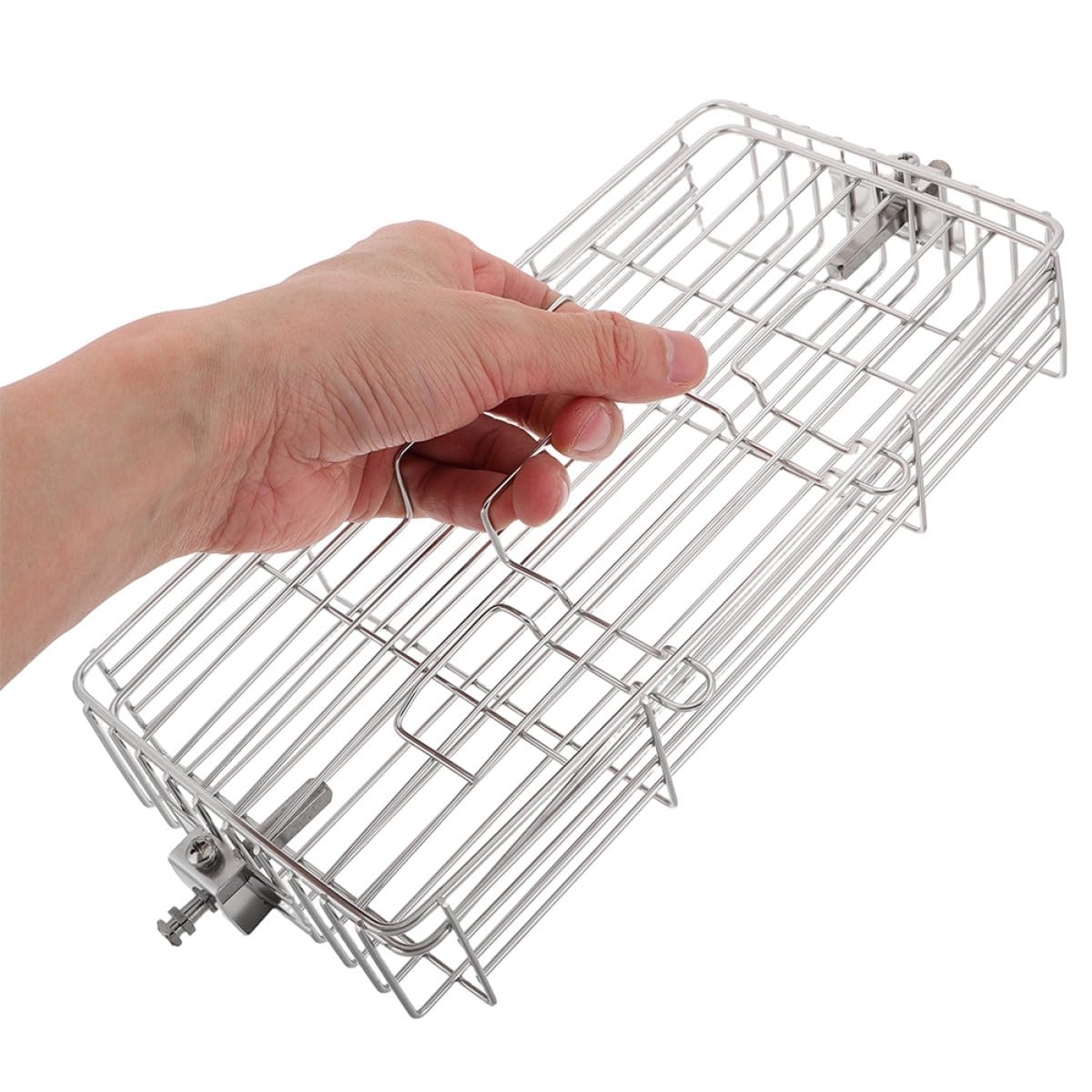 Cesta grande ajustable para barbacoa para pescado y carne, asador de acero inoxidable de alta temperatura con asa, perfecto para asar al aire libre y fiestas de barbacoa