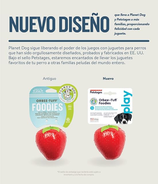 Foto 2 de 6 de Planet Dog Orbee-Tuff - Juguete con dispensador de recompensas para perros - Fresa