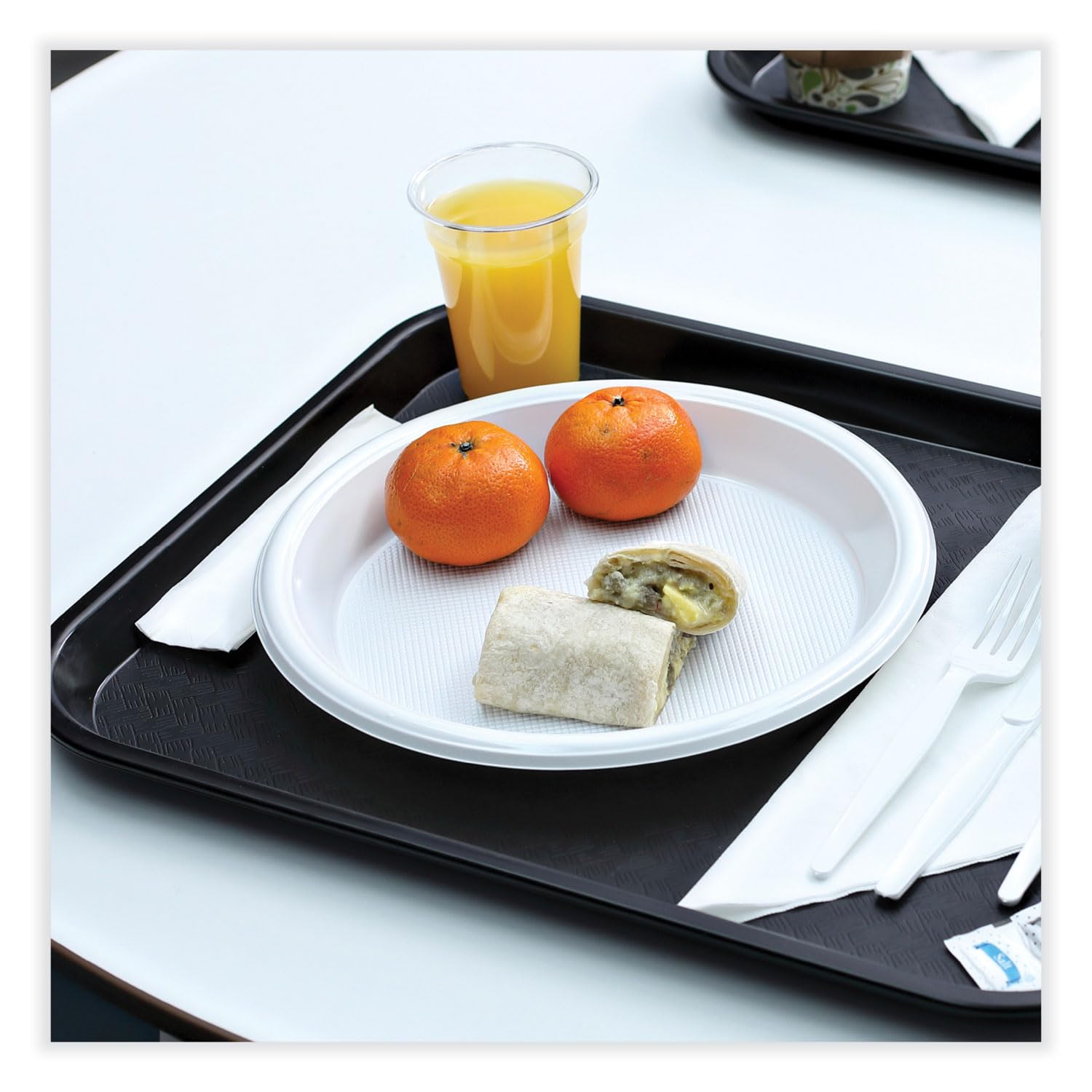Boardwalk Hi-Impact Plastic Dinnerware, Plate, 10" dia, White, 500/Carton