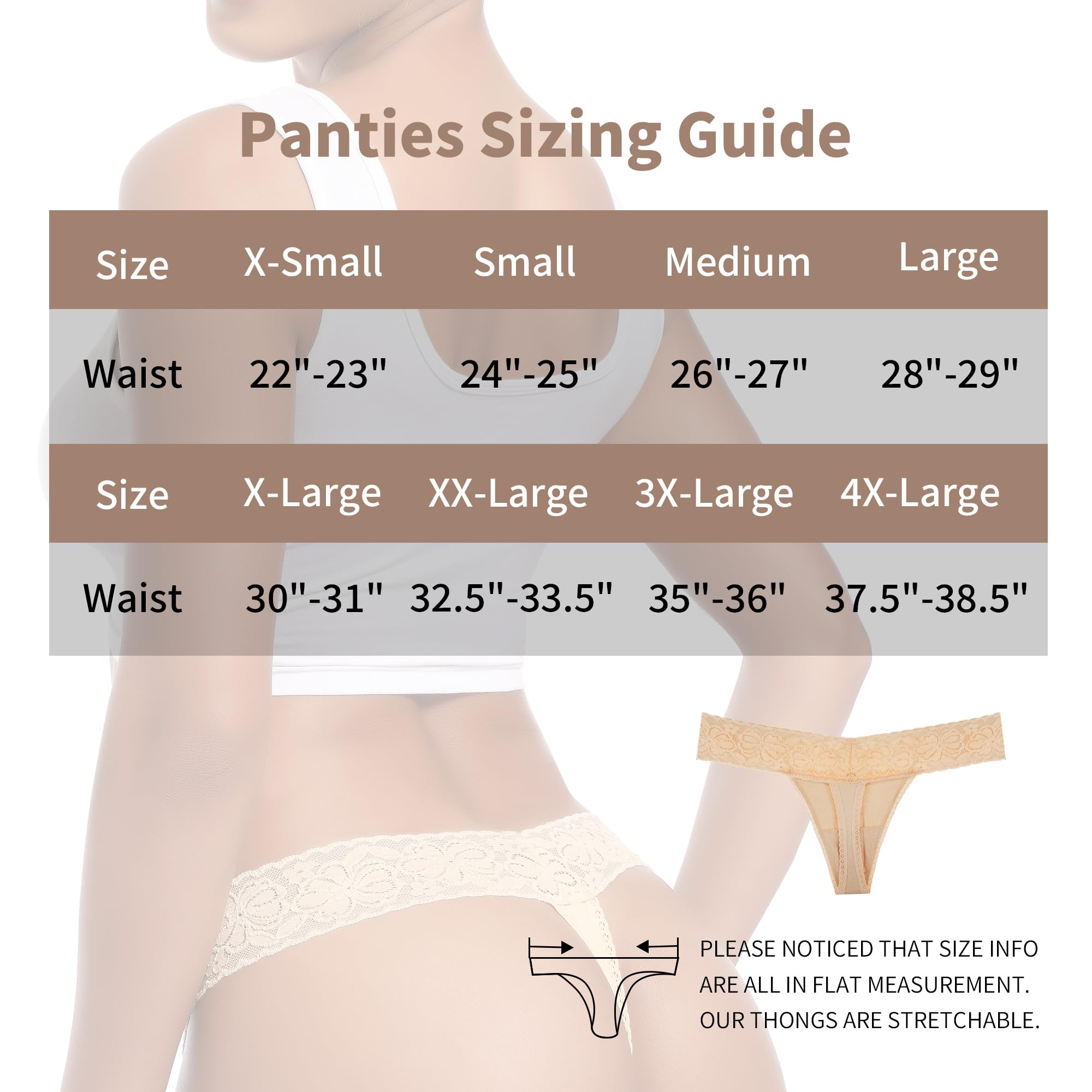 Paquete de 10 tangas de encaje sin costuras para mujer, talla grande, transpirables, talle bajo, espalda en T, de algodón elástico, ropa interior invisible, Tanga de algodón con cintura de