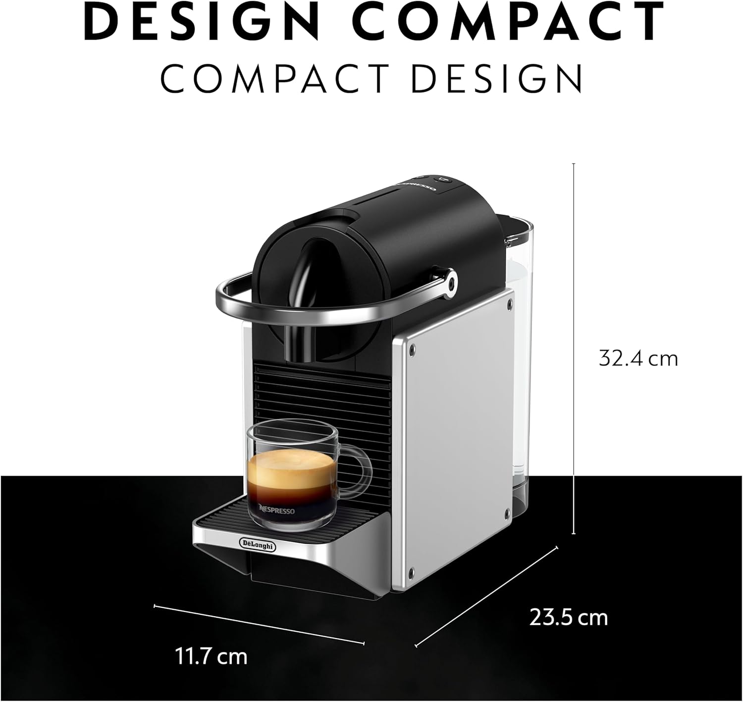 Nespresso Pixie Aluminum Espresso Machine by De'Longhi