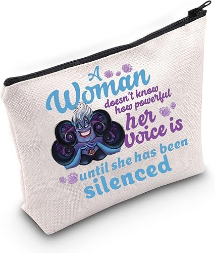 Miniatura 7 de BWWKTOP Bolsa de maquillaje para cosméticos Ursula Villain Ursula Fans Regalos Una mujer no sabe lo preciosa que es su voz hasta que ha sido