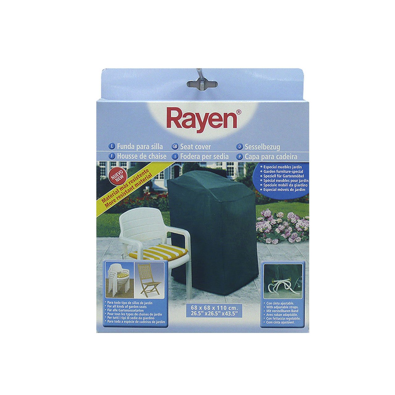 Rayen 6381.10 Coprisedie da Giardino, 68x68x110 cm, Polietilene, Verde