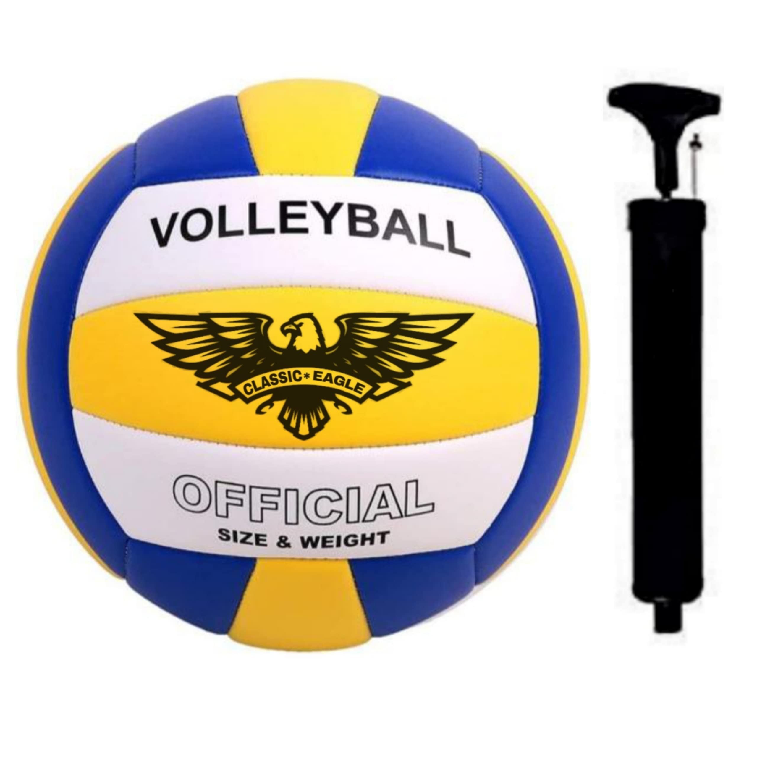 Classic Eagle Soft Synthetic Volleyball Size-4 with Air Pump Official Size and Weight (Pack of 1)