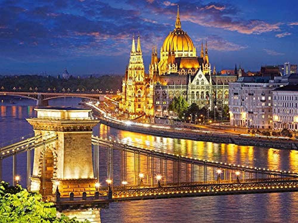 1000 Teile Puzzle Für Erwachsene,Budapest Nachtansicht Puzzle Für Familie, Holz Intelligenz Bildung Für Kinder Puzzle Spielzeug, Diy Eltern-Kind Spaß Spiele, Für Zu Hause Wand Decora Weihnachtsg