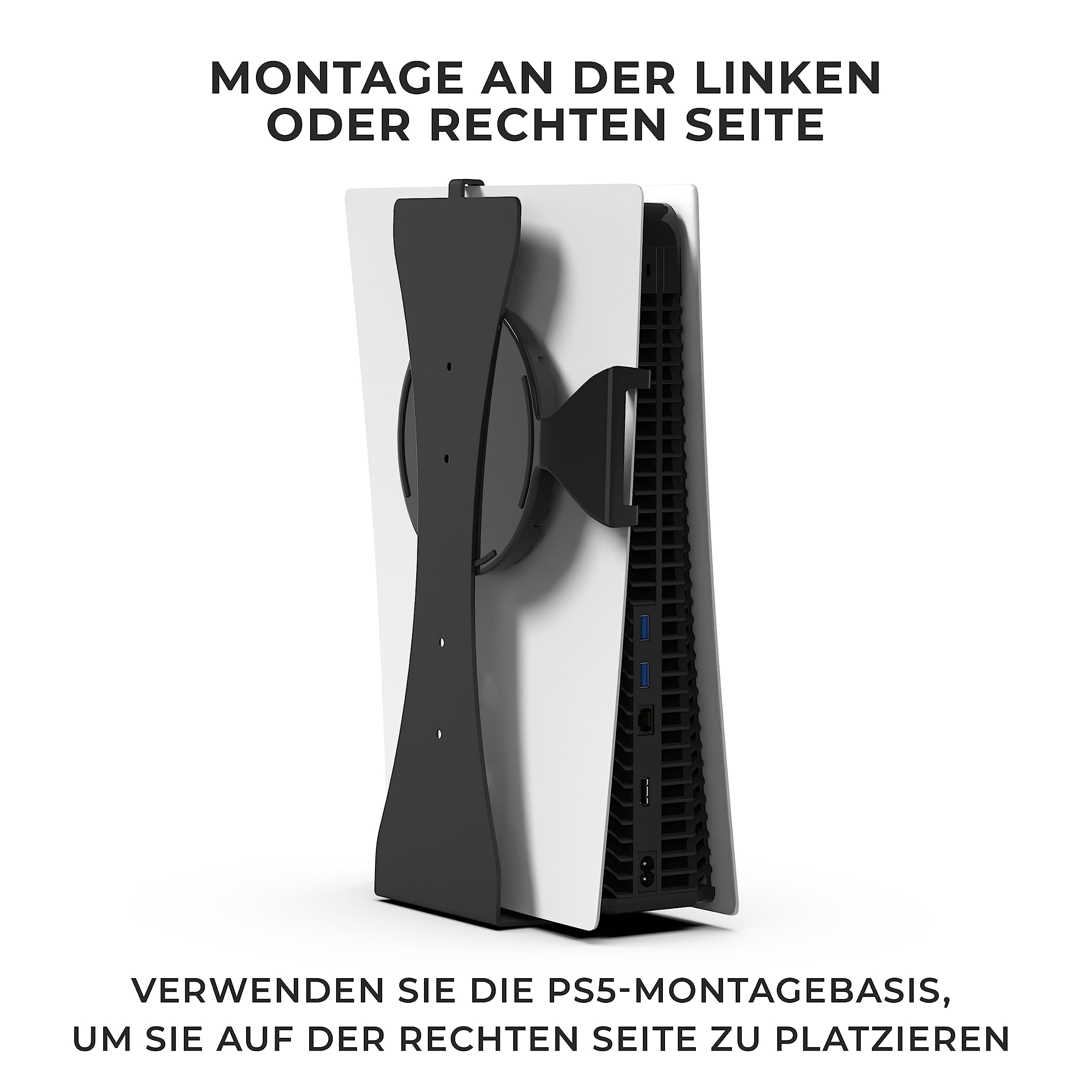 HumanCentric Wandhalterung kompatibel mit der originalen Fat PS5, Metallhalterung für die FAT PlayStation 5, Halterung für Disc- und Digital-Versionen, nicht kompatibel mit PS5 Slim oder Pro