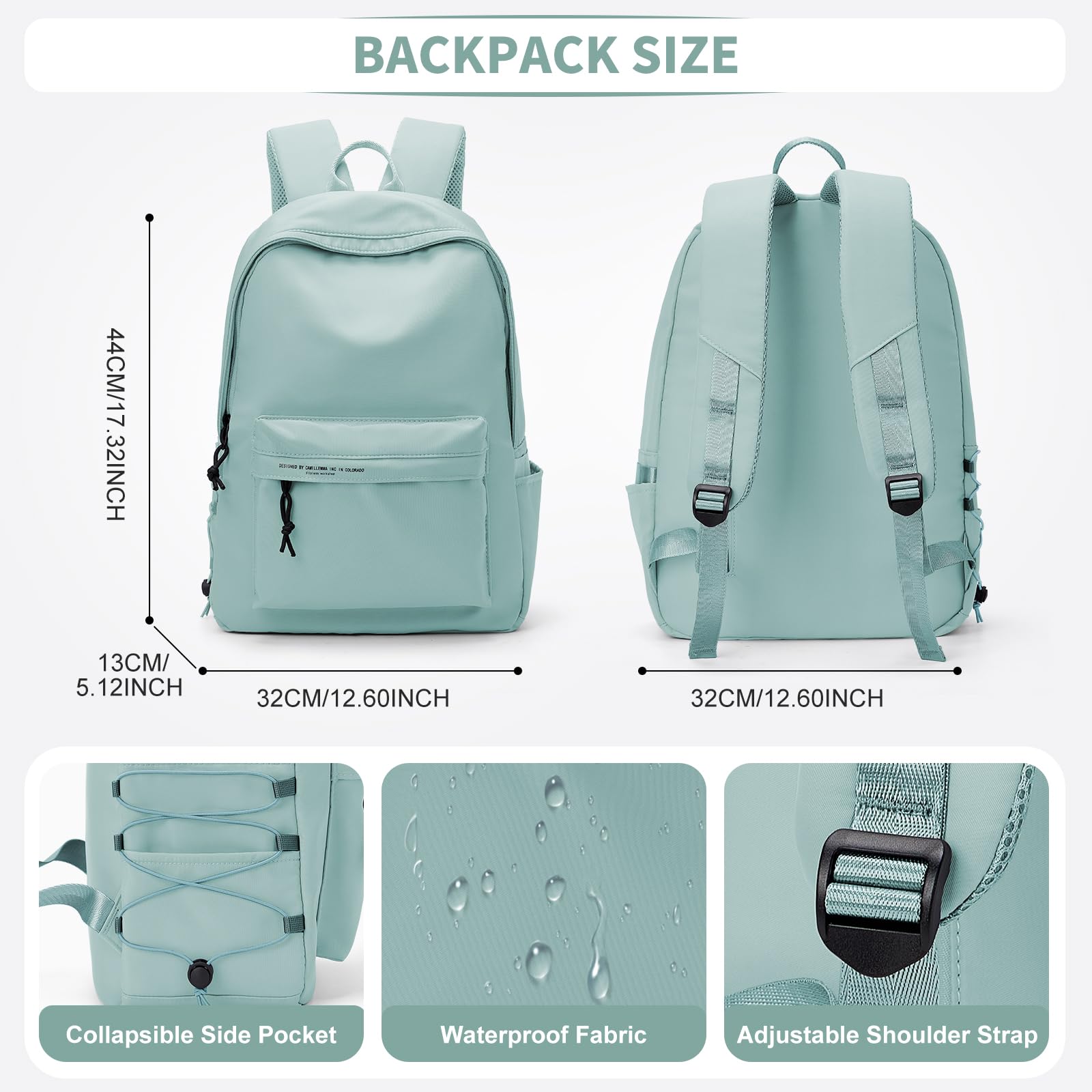 HYC00 Zaino Scuola Superiore Ragazza Ragazzo Zaini Scuola Media Zainetto Donna Università Casual Daypack Zaini Scolastici Leggero 14 Pollici Laptop Bag per Viaggi Lavoro School Backpack for Girls