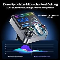 GizmoVine Bluetooth 5.4 FM Transmitter 48W Autós Töltő 3 Porttal PD30W QC3.0 5