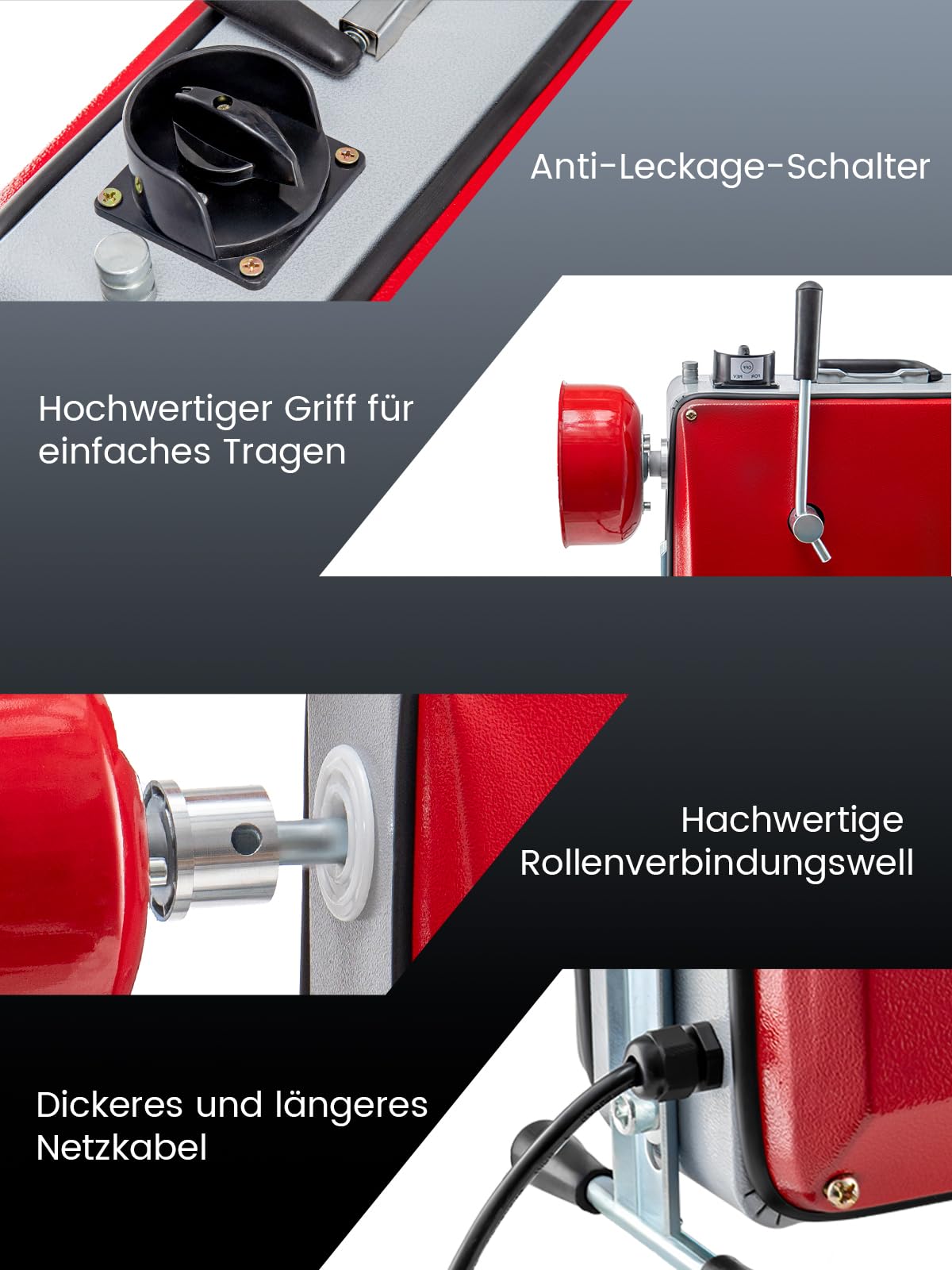 Trintion 500W Elektrischer Abflussreiniger für Rohre von 20–200 mm