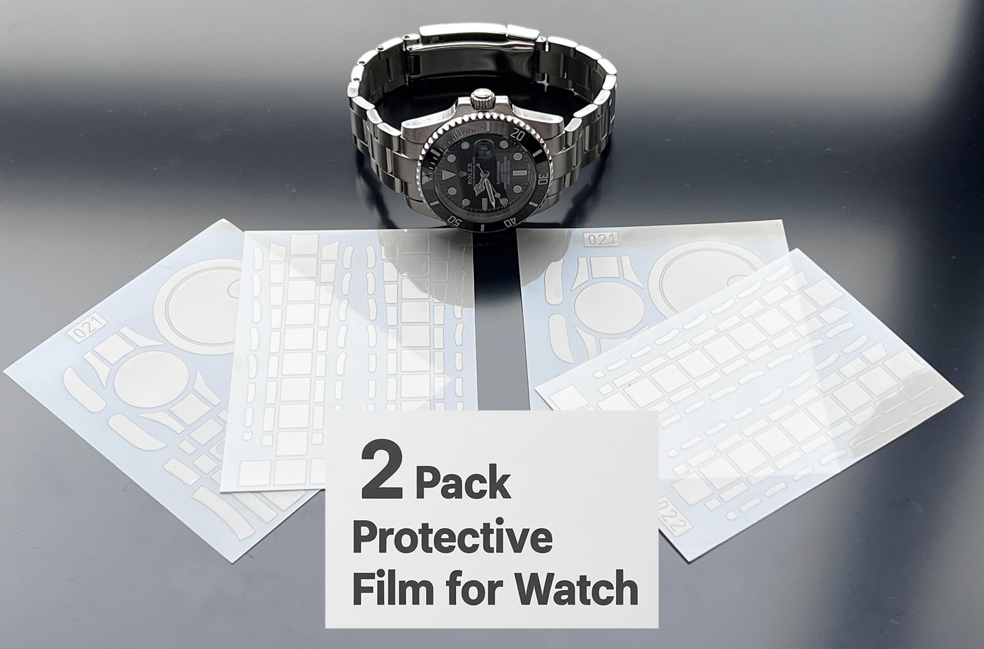 Film de protection pour Rolex Datejust 36 mm Ref. 126231 126233 126234 Jubilee Bracelet Transparent Skin Full Watch Protecteur d'écran autocollant (2 films intégraux x2) N