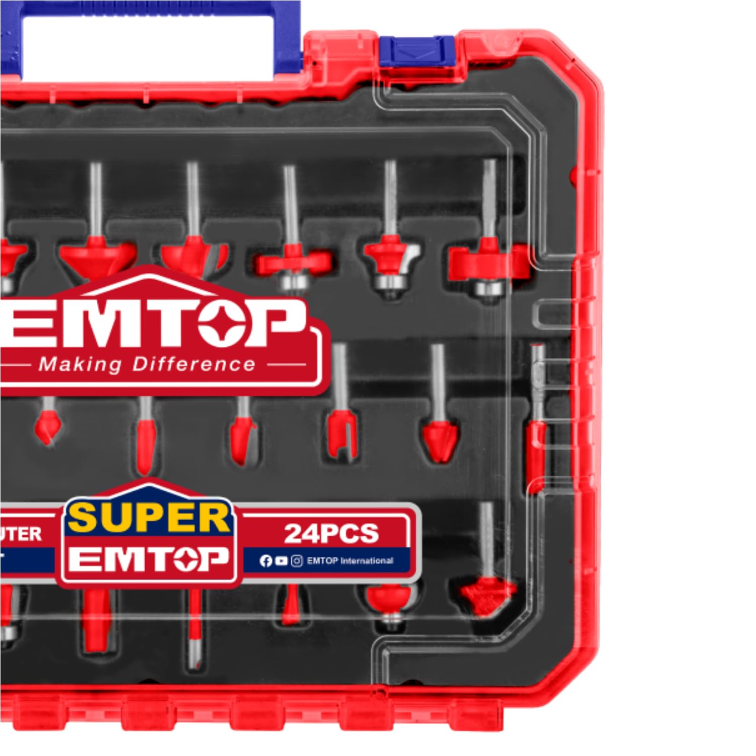 EMTOP Brocas de Fresado | Pack de 24 unidades | Juego 24 Brocas Fresado 8 mm