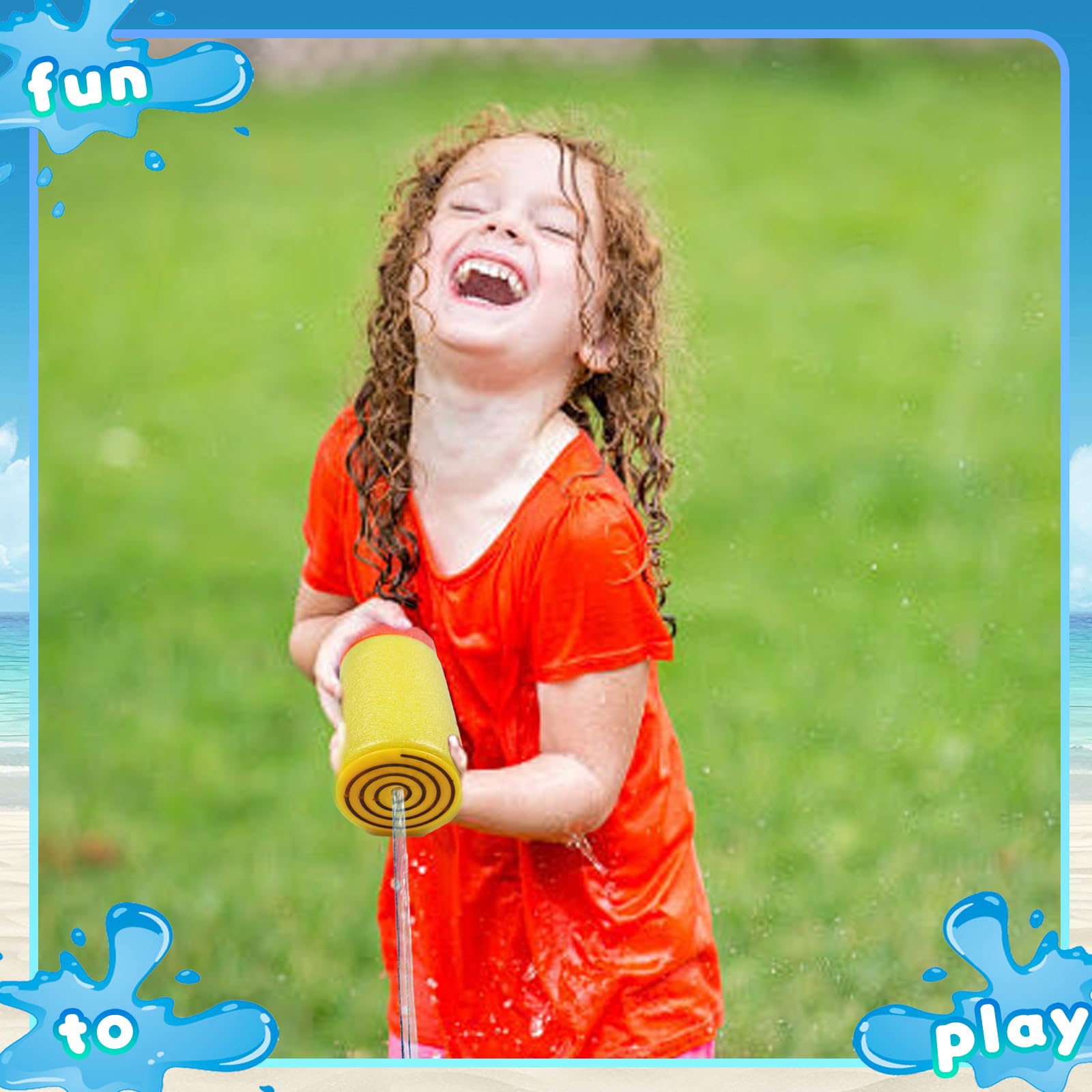 Lot de 5 pistolets à eau en mousse pour enfants - Jouet d'eau d'été pour garçons et filles - Pistolet à eau pour jardin, plage et piscine
