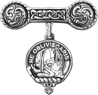 Campbell (Argyll) Clan Crest Iona Bar Brooch - Sterling Silver
