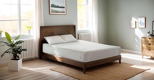 Miniatura 9 de HOOMIC Cubrecolchón de espuma viscoelástica Queen de 4 pulgadas, infusión de gel refrescante lavanda, funda de bambú extraíble, patrón de cuadrícula