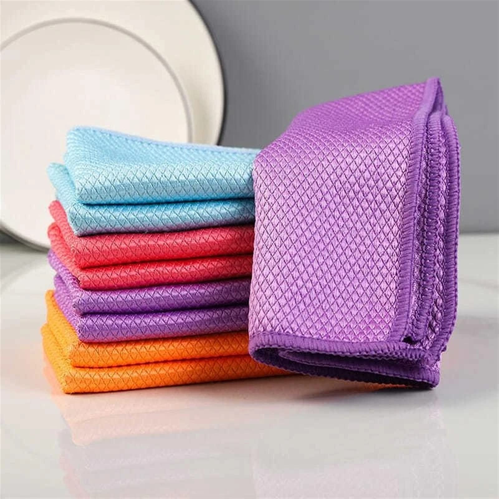 5/10 unids Escala de pescado Pulido de microfibra Paño de limpieza suave Microfibra Limpieza Toalla de vidrio absorbible (Color : Large, Specification : 10pcs)
