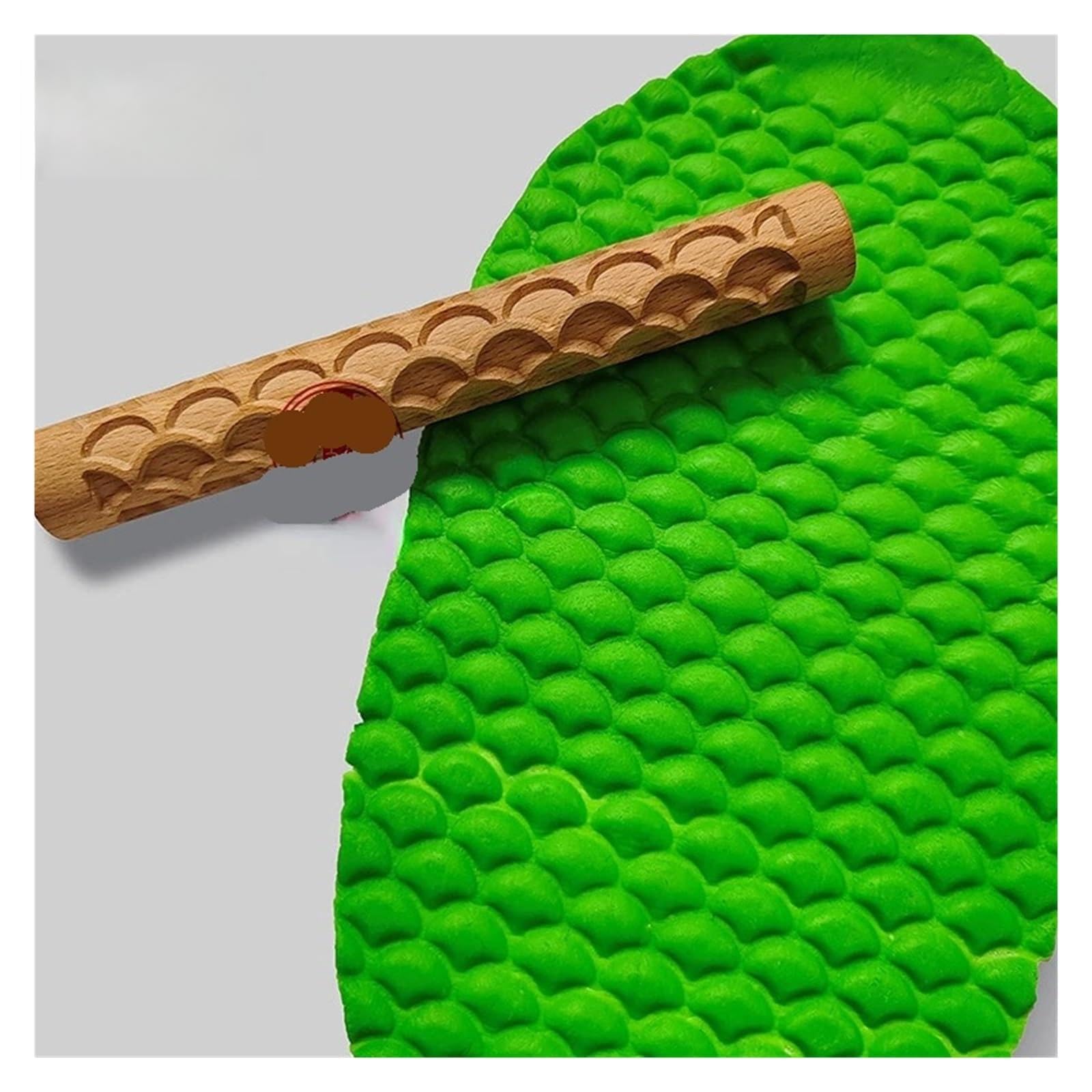 Rodillo de Madera Dura, Herramienta for Arcilla, Textura de Madera, Rodillo prensado con Barro, patrón, Varilla, Rodillo, Rodillo para Masa Madera(Color 8)