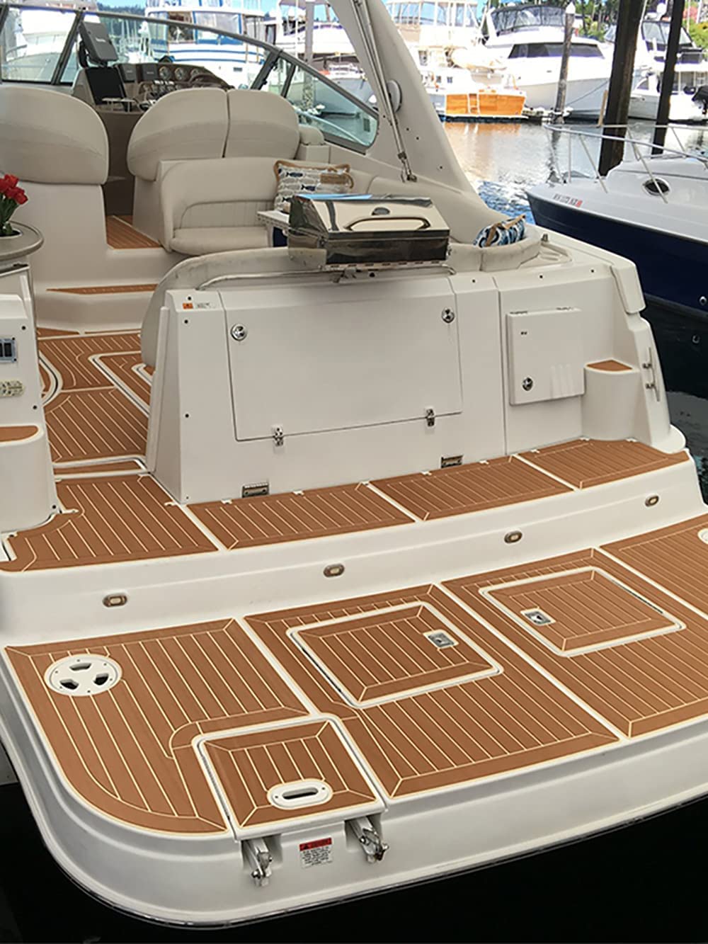 Bodenbelag für Boote Selbstklebend, 240 x 90 cm, Teak Eva