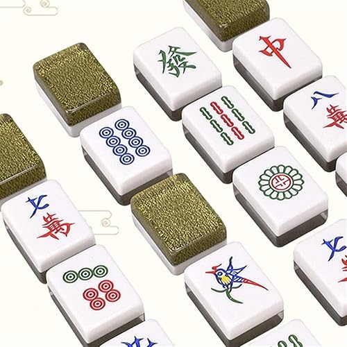 Miniatura 5 de inBEKEA Newest Tile Games Mahjong Set 3 Mahjong Set Hard and WearResistant Material Metal Packing Box Mahjong Game