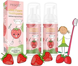 Kids Foam Toothpaste Toddler Toothpaste with Strawberry Flavor Kids Children's Toothpaste Pump Foam Toothpaste 2.11 Fl Oz (2)