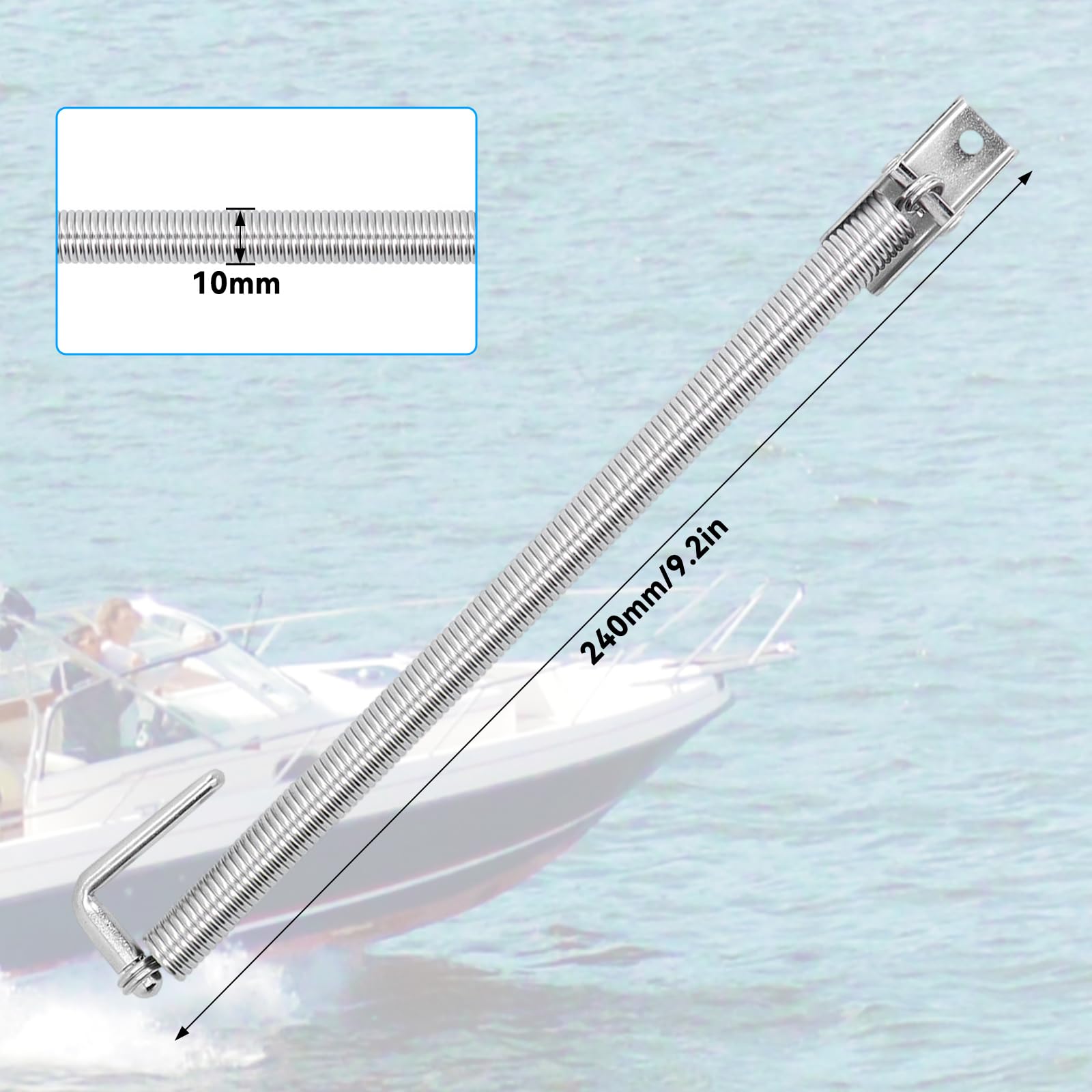 Molla per Portello della Barca 10-1/4in Hardware di Supporto per Porta di Cabina in Acciaio Inossidabile 240mm per Barra di Yacht per Barche Marine