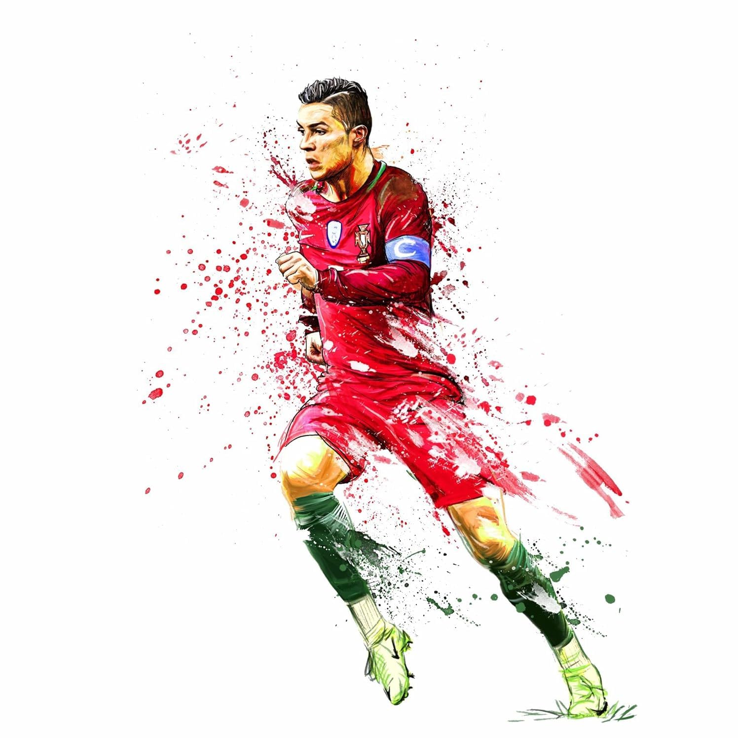 Sticker Ronaldo pour chambre d'ado et salon décoration murale vinyle 55x76cm