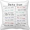 Library Card Book Lover 18x18 Inch Throw Pillow Cover,Retro Librarian Return Date Due Stamp Decorative Cushion Case,Reading Nook Writer Bookish Nerd Bookworm Reader Club Decor Gift Pillowcase