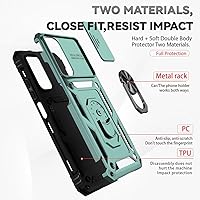 Vista 3 de Funda para Redmi Note 11 (4G)/Redmi Note 11S con protector de pantalla de vidrio templado y cubierta de cámara deslizante, anillo magnético Soporte