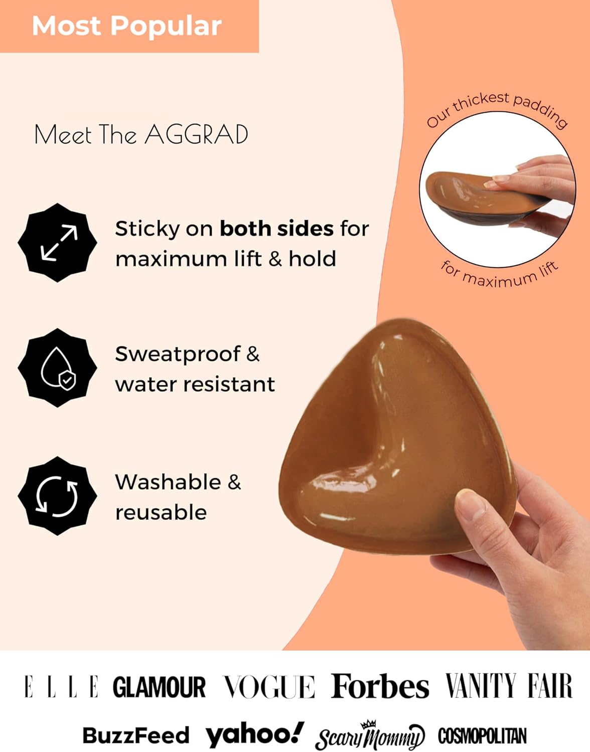 Double-Sided Sticky Bra Pads Inserts Ultra Instant Volume Push up Stick on Bra for Women Swimsuit Bikini Dresses - Image 2