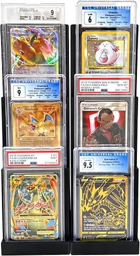 Miniatura 8 de EnderToys Losa de tarjetas graduadas de 2 niveles para estadios (paquete de 2), compatible con PSA, Beckett y CGC, soporte para tarjetas