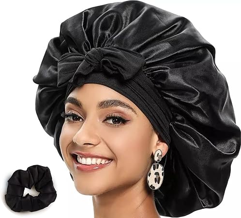 Protection Cheveux Bonnet De Nuit En Satin Lolalet - Homme/Femme - Élastique Réglable - Bonnet Anti-frisottis