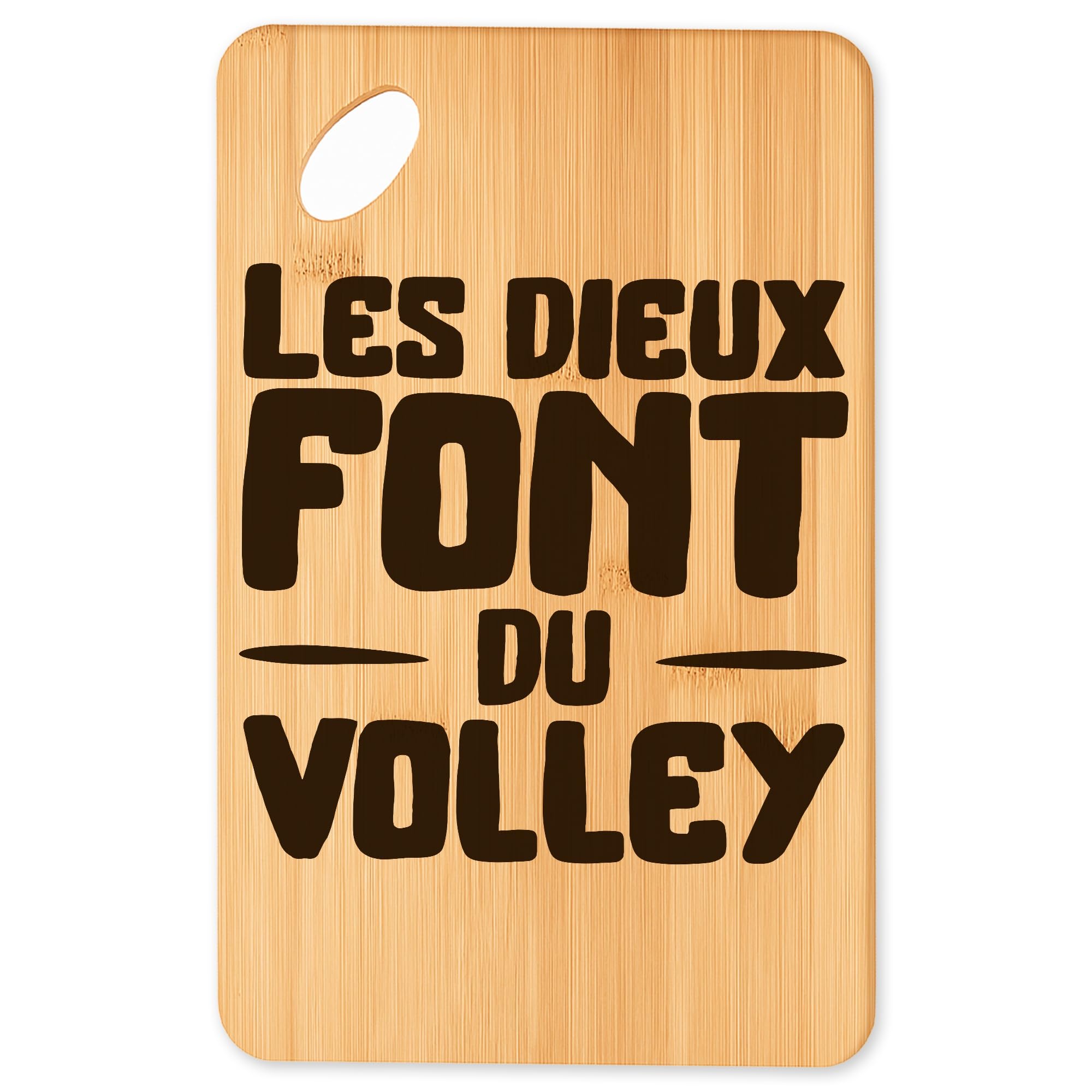 Planche à découper Volley 5 en bambou naturel pour cuisine et plateau apéro dinatoire