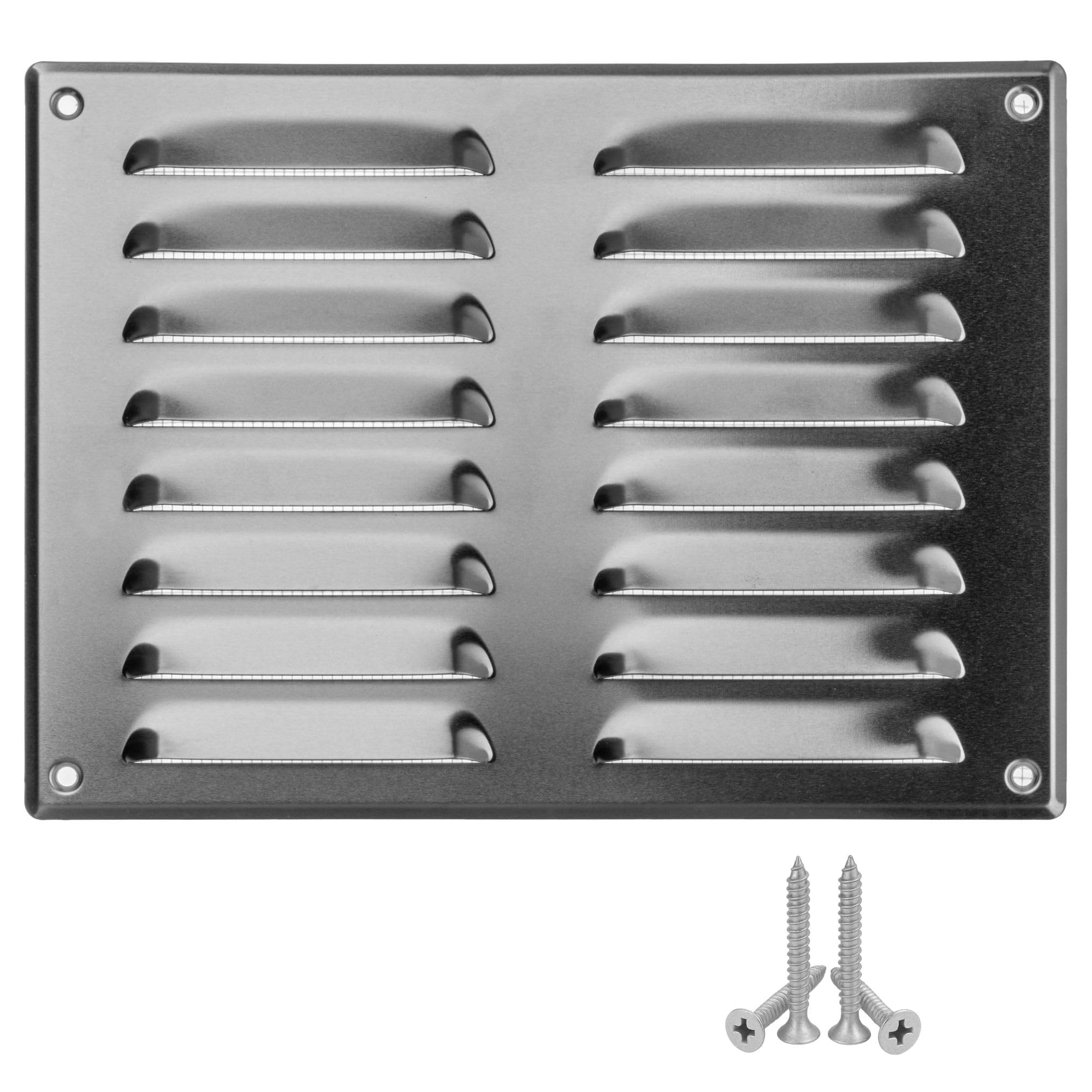 Lirast Aluminium 260X190mm / 10X7.5 Inch Metal Ventilation Grille - Air Vent Cover With Insect Mesh
