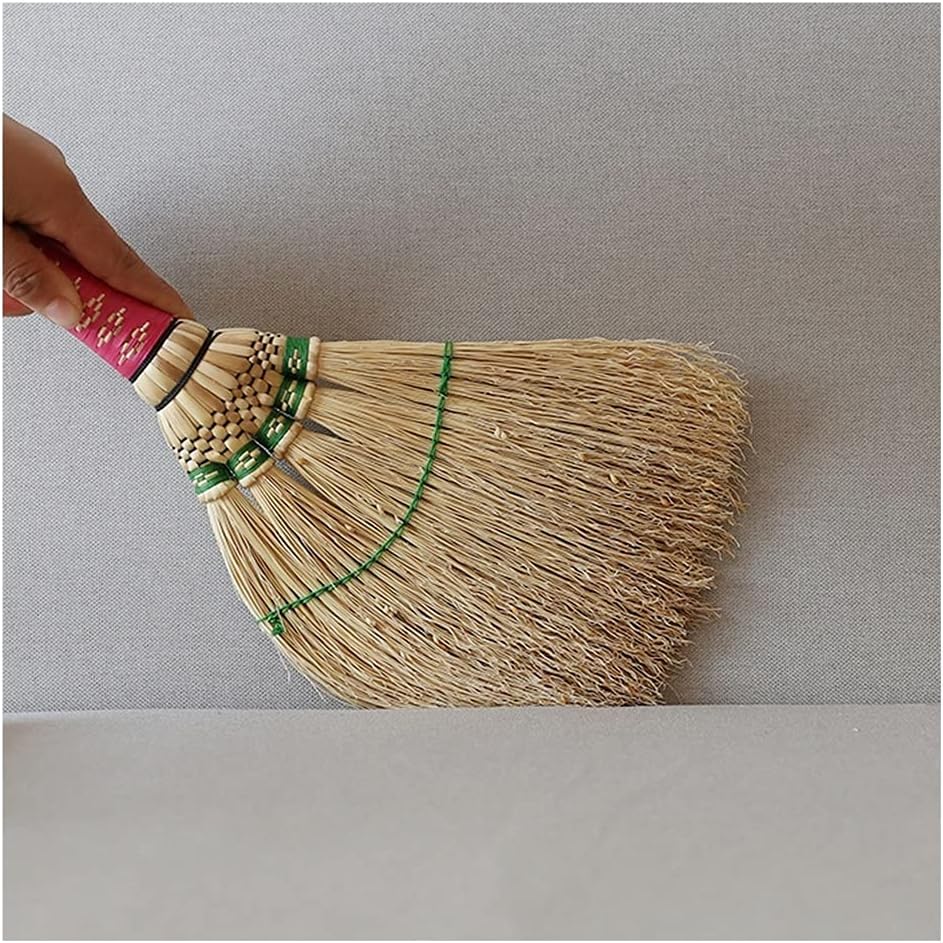 手ほうきクリーニングブラシ 帯電防止ダストブラシ 多機能クリーニングブラシ 天然ソルガム製ストローベッドブラシ 家庭用ブラシに最適