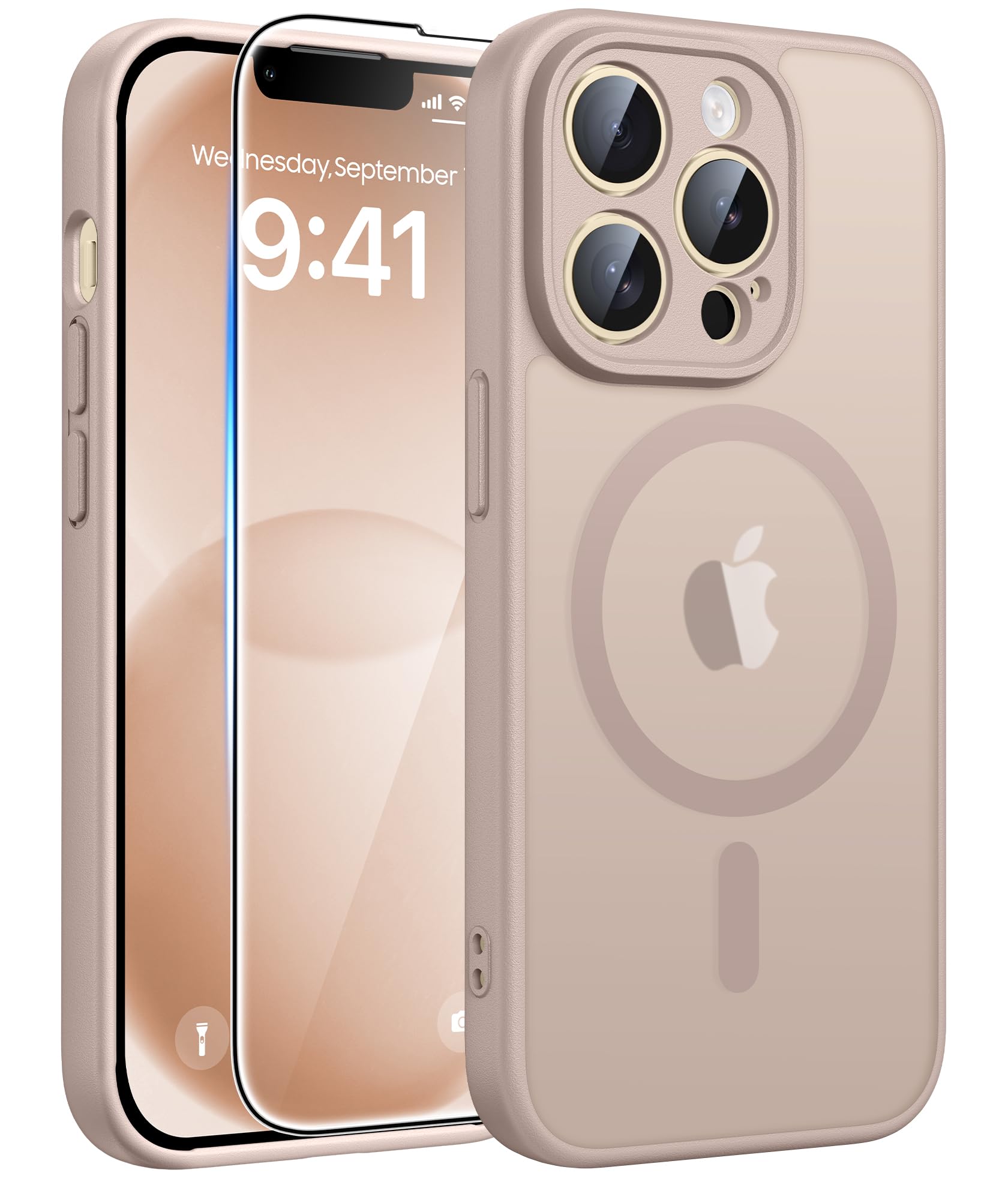 FNTCASE for iPhone 17 Pro Case: [Compatible with Magsafe] Translucent Matte Cases with [Full Camera Protection] [Screen Protector] Military Grade Shockproof Protective Phone Cover - Light Pink — view 22