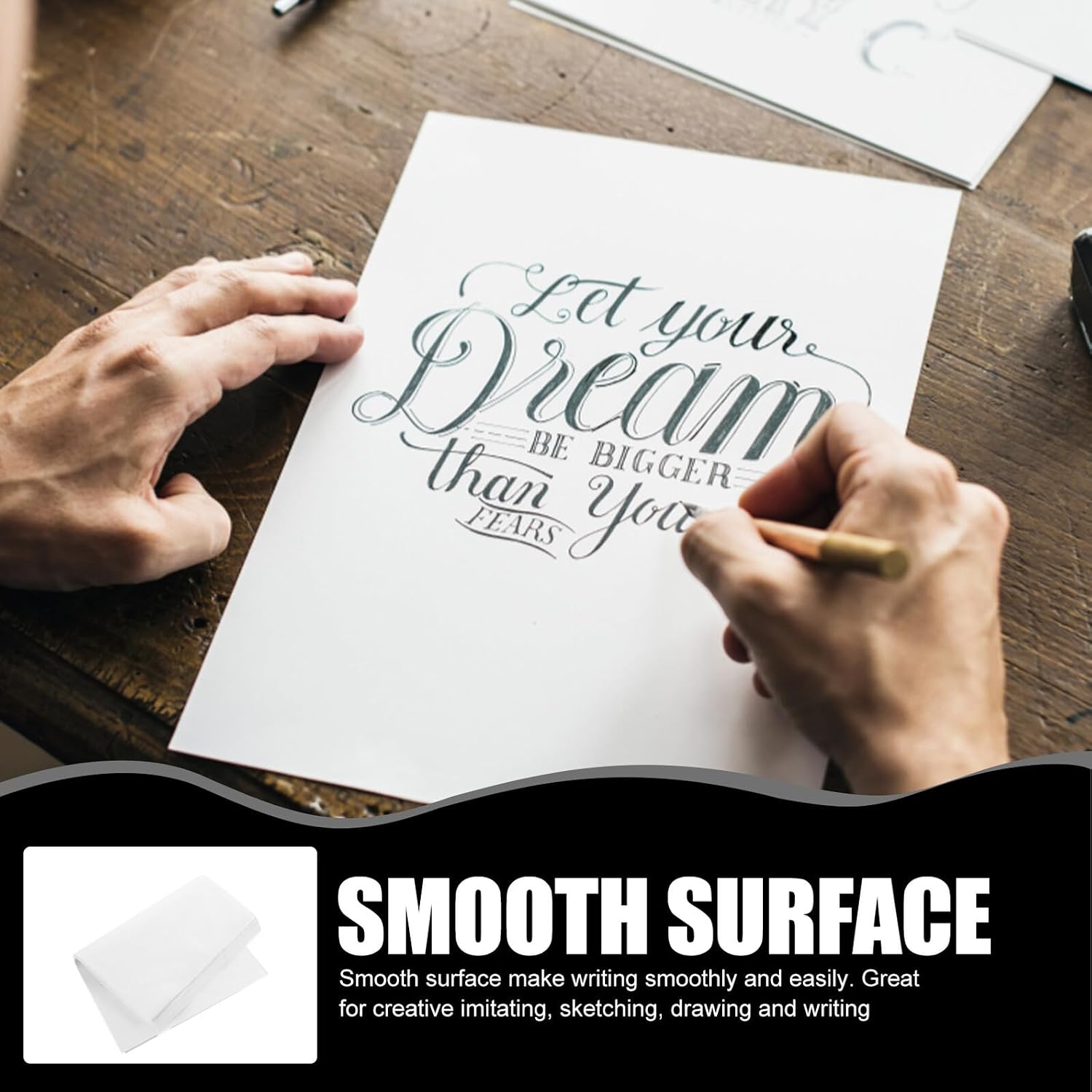 Parliky 100 Sheets Translucent Calligraphy Practice Paper for Tracing Drawing and Sketching Smooth Surface Artist Tracing Paper for Teens and Adults Creative Writing and Art