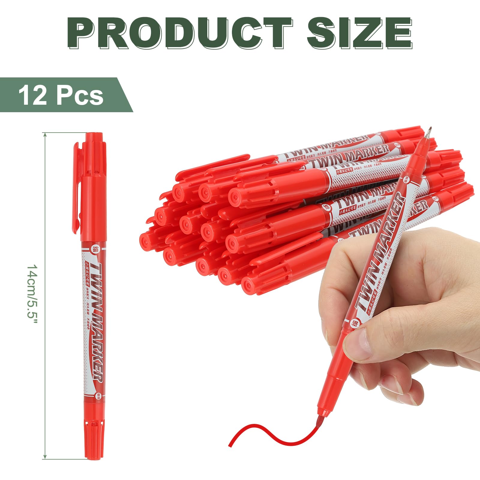 M&G Permanent Twin Markers Dual Ultra Fine Point Tip(1.5mm+0.5mm) - Image 2